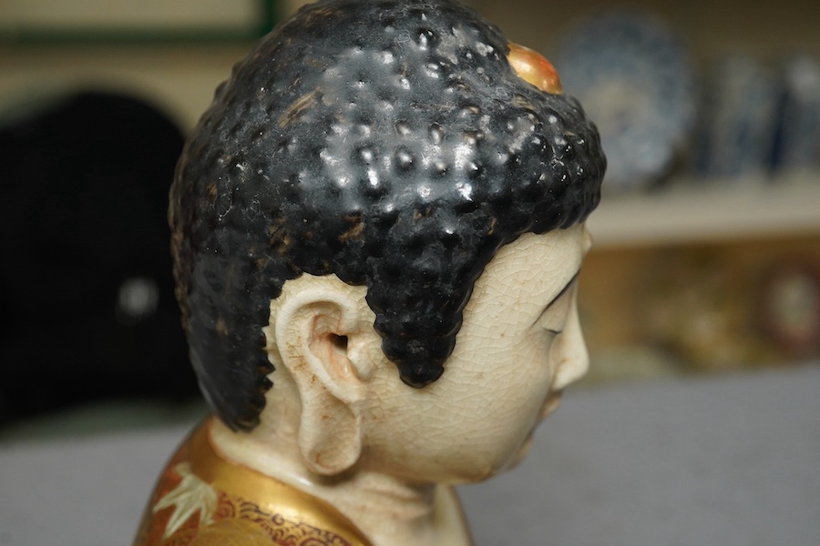 A Japanese Satsuma seated figure of Buddha, Meiji period